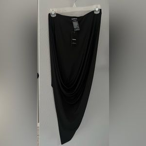 bebe black silky skirt